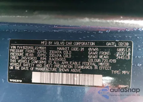 2020 Volvo Xc40 T5 R-Design from USA, damaged, VIN YV4162UMXL2311081